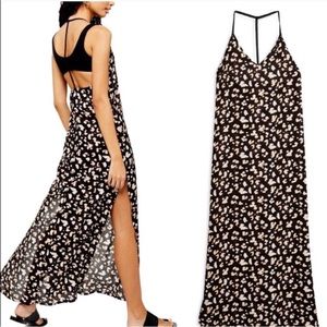 TopShop Animal Print Slip Maxi Coverup Dress